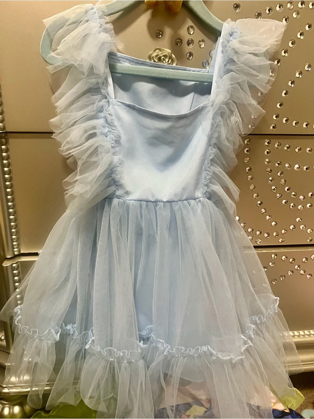 Light Blue Tulle Princess Kids Costume Dress